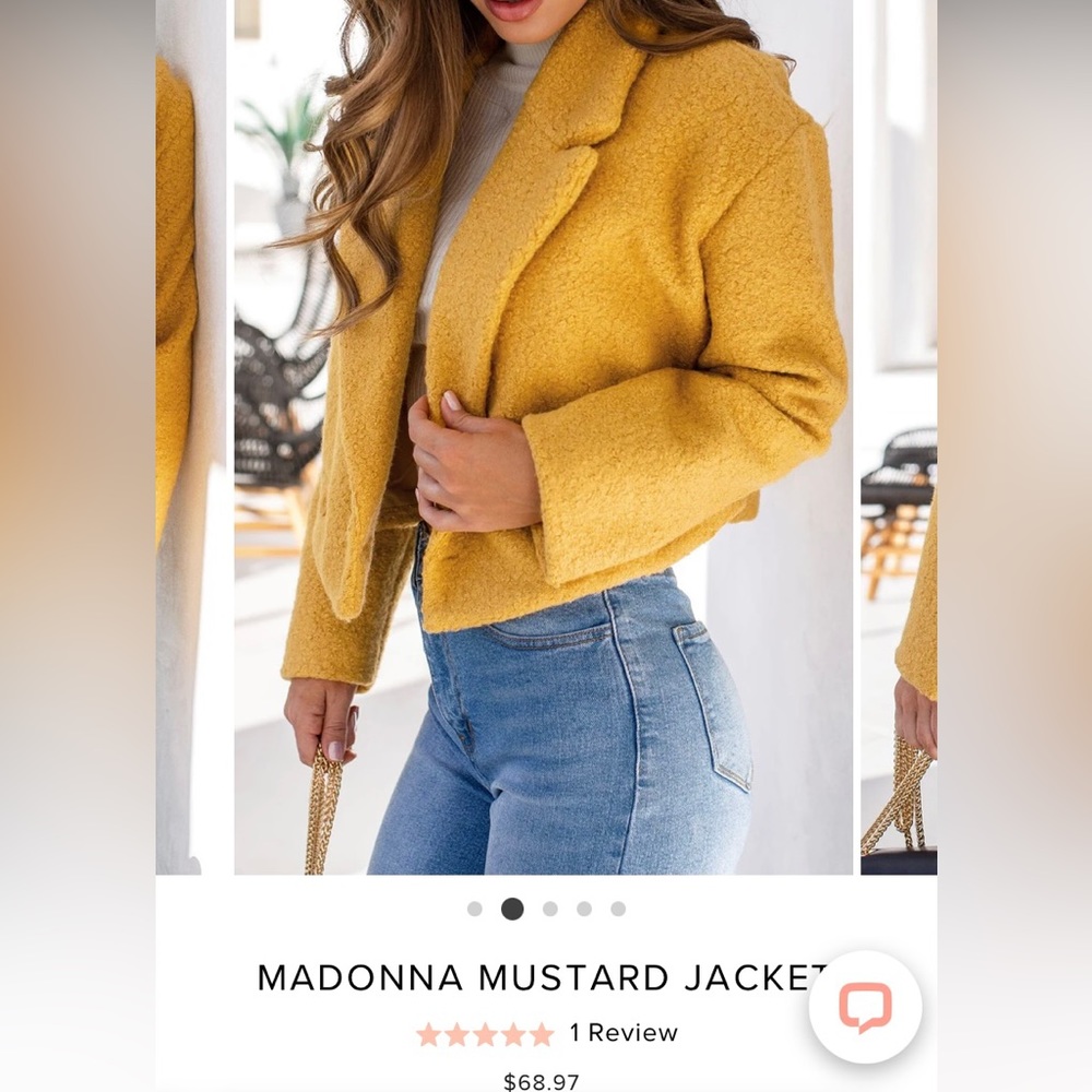 Brand new color mustard jacket! Size small!